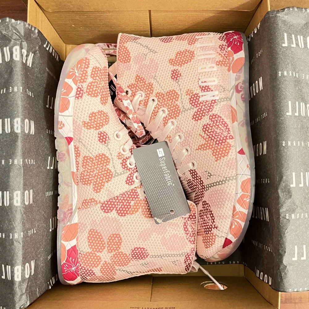 NoBull high top blush cherry blossom trainer shoes - Picture 3 of 8